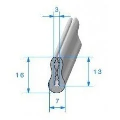 Joint d’entrée de porte gris clair 1er montage pour Renault Dauphine