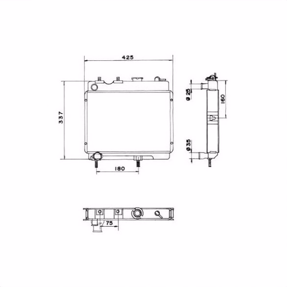 Aluminum radiator cooler for Renault R4 4L (Billancourt engine) from 1965 to 1977