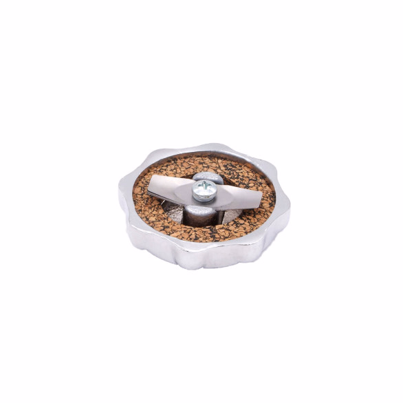 Chrome-plated radiator filler cap for Renault 4cv