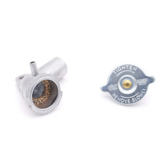 Pipe alu ⌀32 + bouchon radiateur Renault Dauphine 2ème modèle