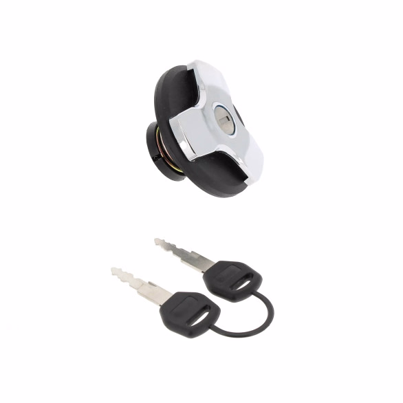 Bouchon de réservoir (noir et chrome) de carburant avec clés pour Renault