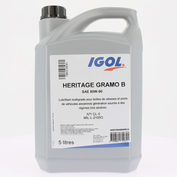 Huile IGOL Heritage Gramo B 80W90 5L