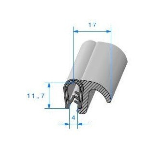 Adaptable door sill seal for Peugeot 204 304 coupé