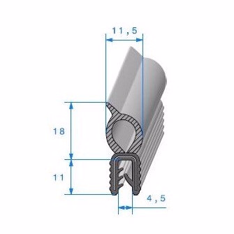Joint de hayon côté intérieur pour Peugeot 204 304. Alépoc