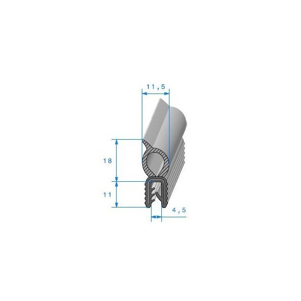 Joint de hayon côté intérieur pour Peugeot 204 304. Alépoc