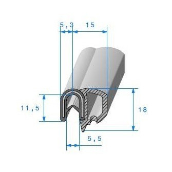 Exterior tailgate seal kit for Peugeot 204 304 coupé