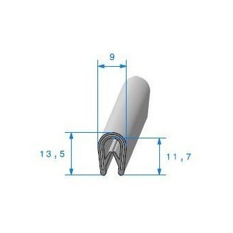 Plastic-coated reinforced sheet metal surround for NOIR convertible for Renault 4CV